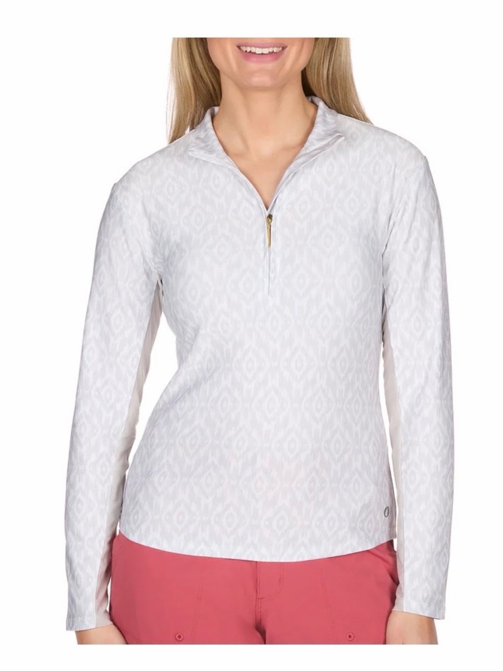 The American Outdoorsman Womens XL Quarter Zip Performance Pullover Ikat Print